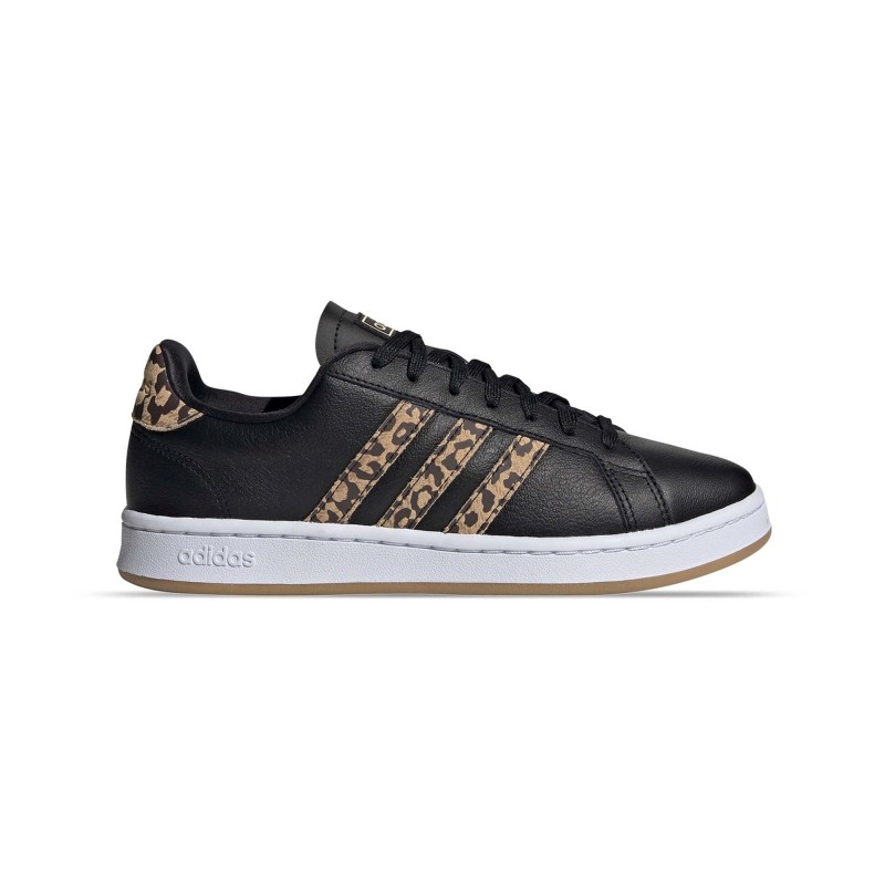 adidas grand court leopard trainers white