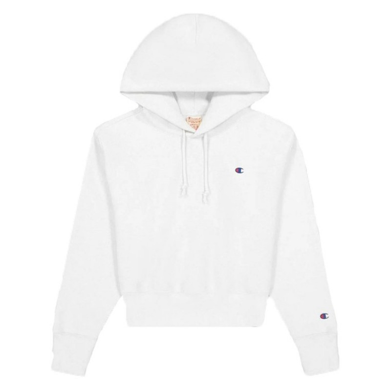 Champion Reverse Weave Small Logo Crop Hooded Sweatshirt